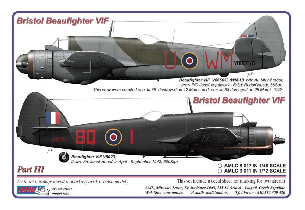 1/48 Decals Bristol Beaufighter IF&VIF Part III.