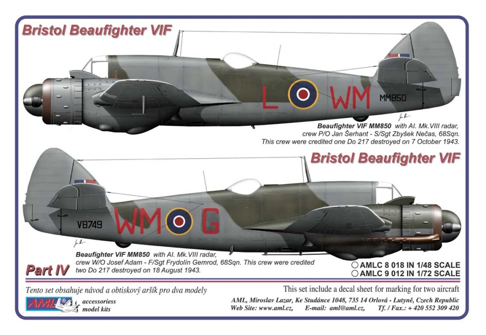 1/48 Decals Bristol Beaufighter IF&VIF Part IV.