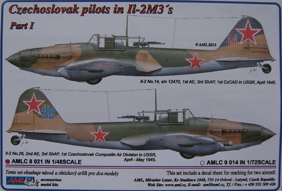 1/48 Decals IL-2M3 Czechoslovak pilots Part 1