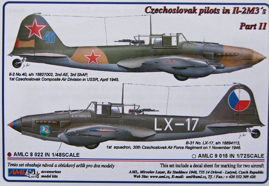 1/48 Decals IL-2M3 Czechoslovak pilots Part 2