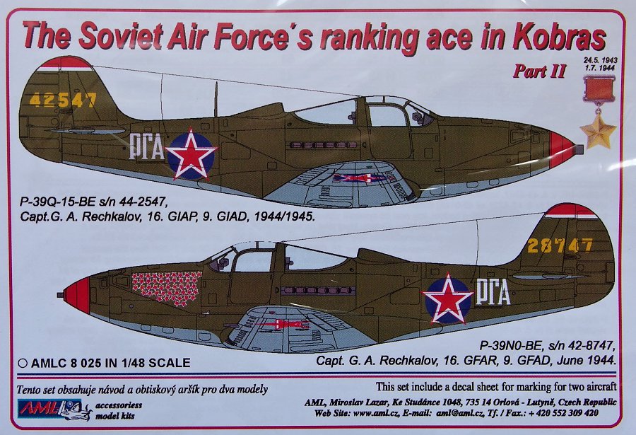 1/48 Decals The Soviet AF's ranking ace in Kobras