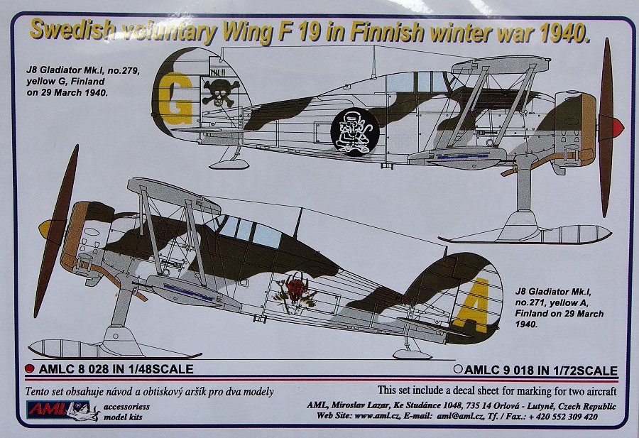1/48 Decals Gl.Gladiator Swedish volunt. Wing F19