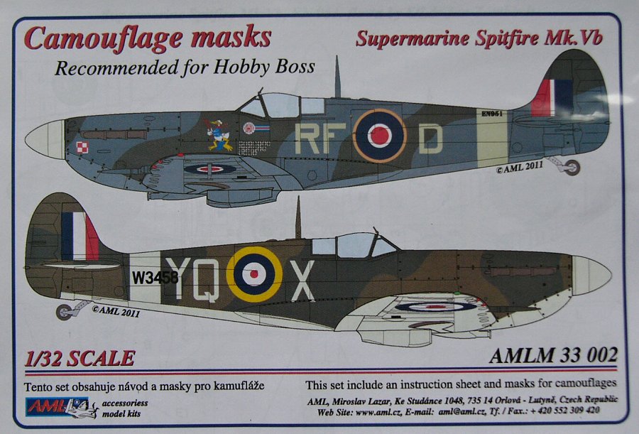 1/32 Mask Supermarine Spitfire Mk.V Camouflage 'A'