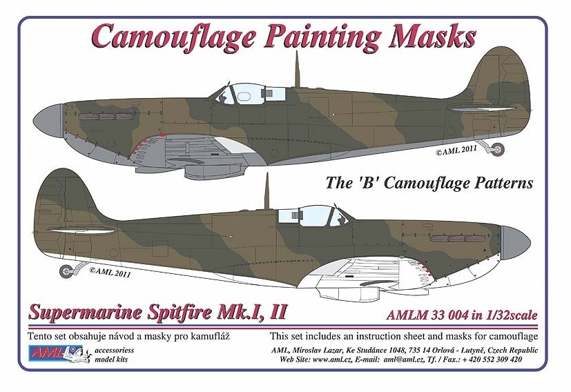 1/32 Mask Supermar.Spitfire Mk.I,II Camouflage 'B'