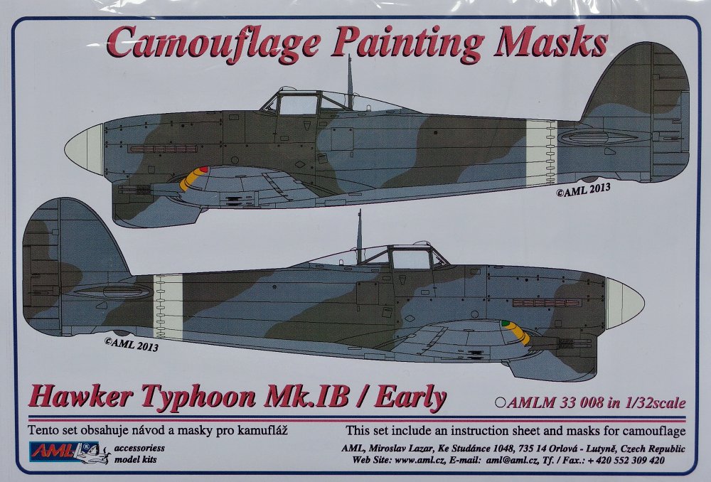 1/32 Camouflage masks Hawker Typhoon Mk.IB Early
