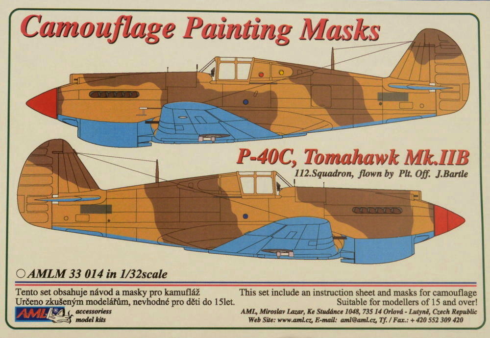 1/32 Camouflage masks P-40C Tomahawk Mk.IIB
