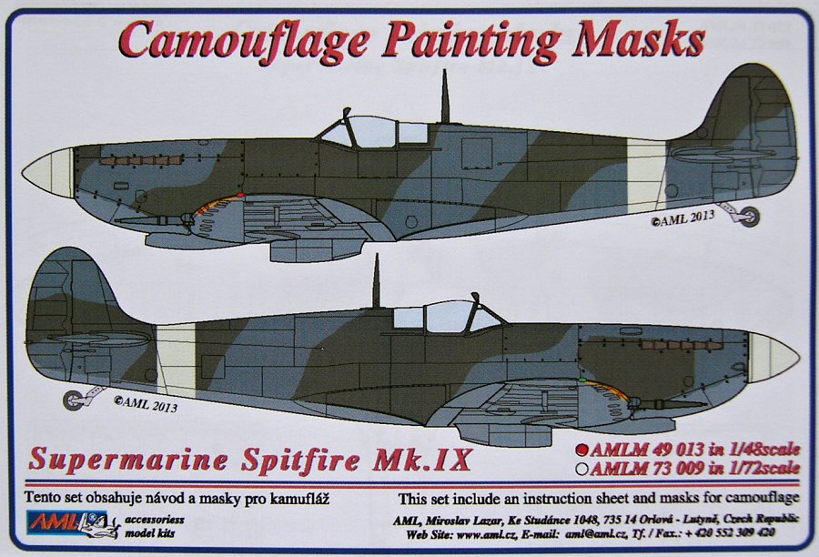 1/48 Camouflage masks Supermarine Spitfire Mk.IX