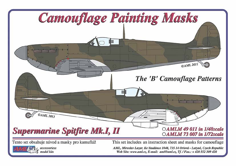 1/72 Mask Supermar.Spitfire Mk.I,II Camouflage 'B'