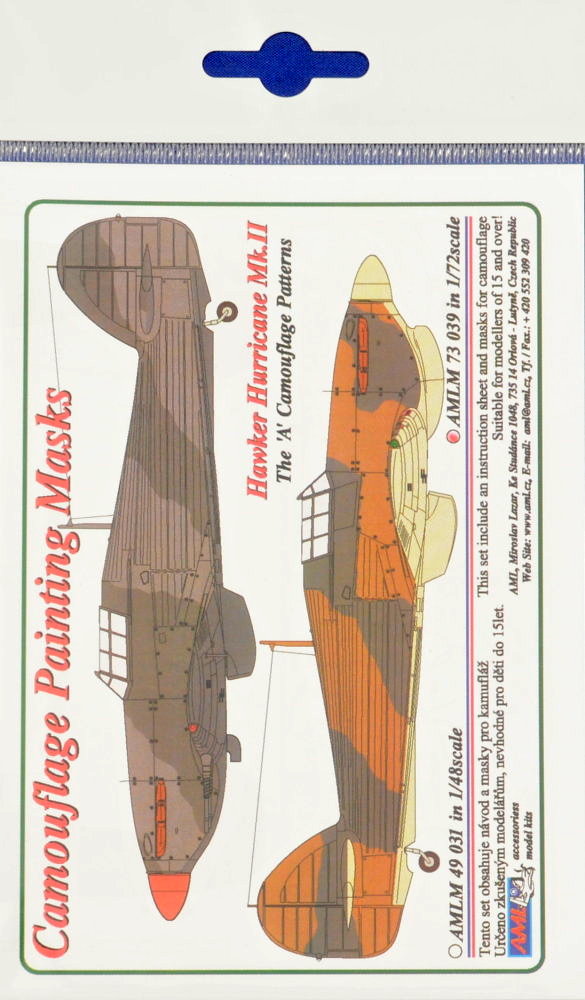 1/72 Camouflage masks Hawker Hurricane Mk.II 'A'