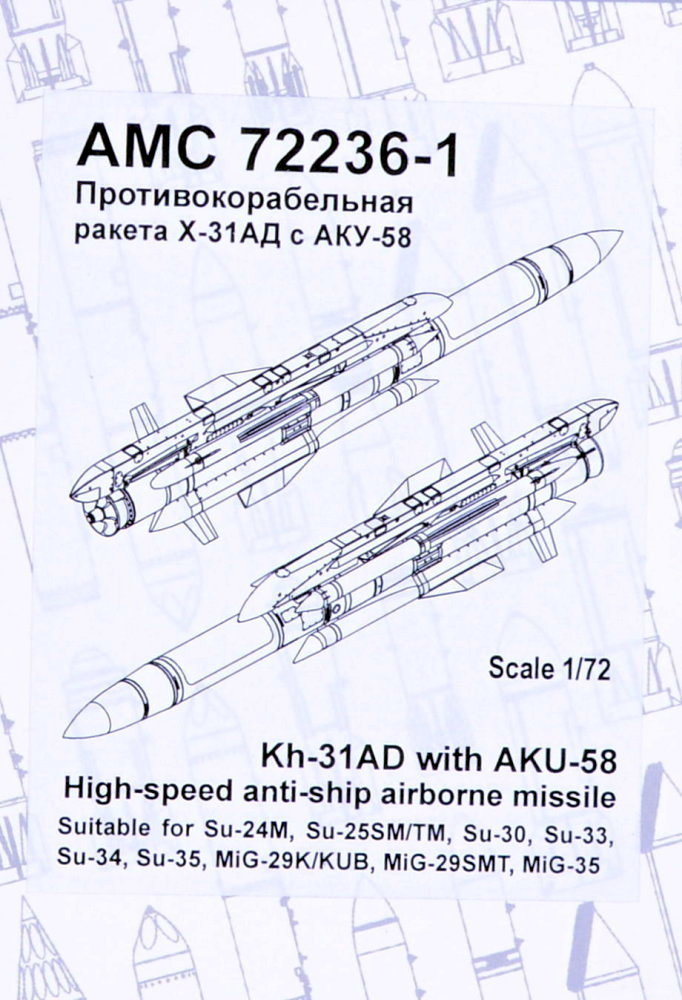 1/72 Kh-31AD w/ AKU-58 Anti-ship Airborne Missile