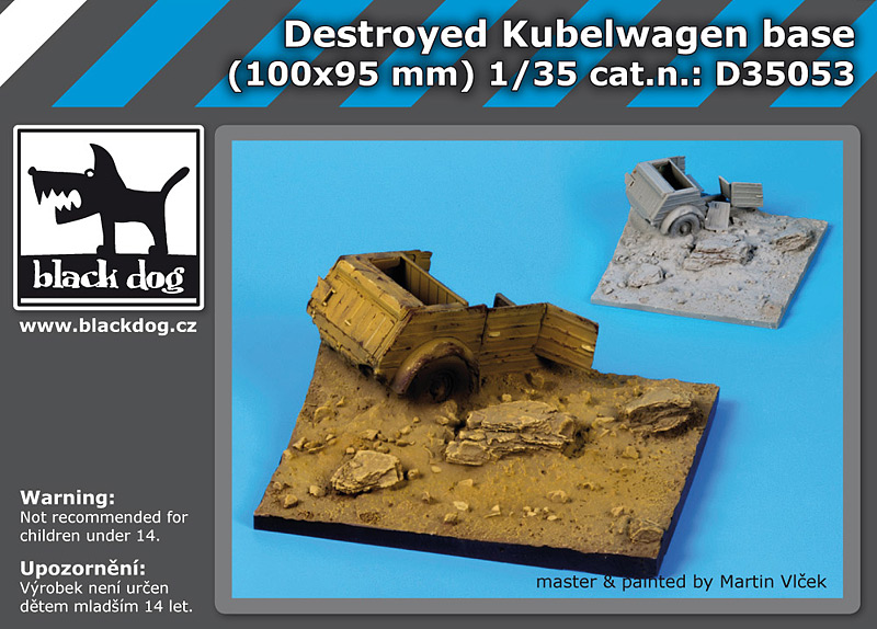 1/35 Destroyed Kubelwagen base (100x95 mm)