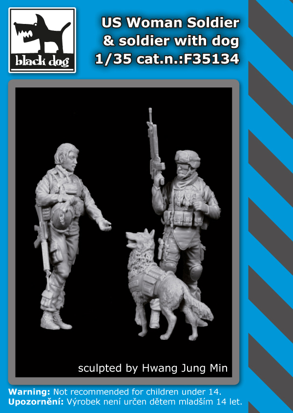 1/35 US Woman Soldier&Soldier with dog (3 fig.)