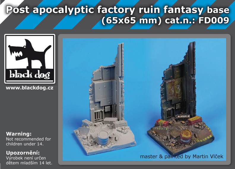 Post apocalyptic factory ruin fant.base (65x65 mm)