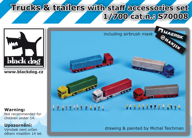 1/700 Trucks&trailers with staff (PE set)