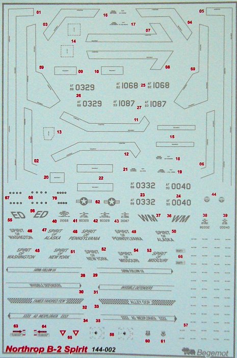 1/144 Northrop B-2A 'Spirit' (decals)