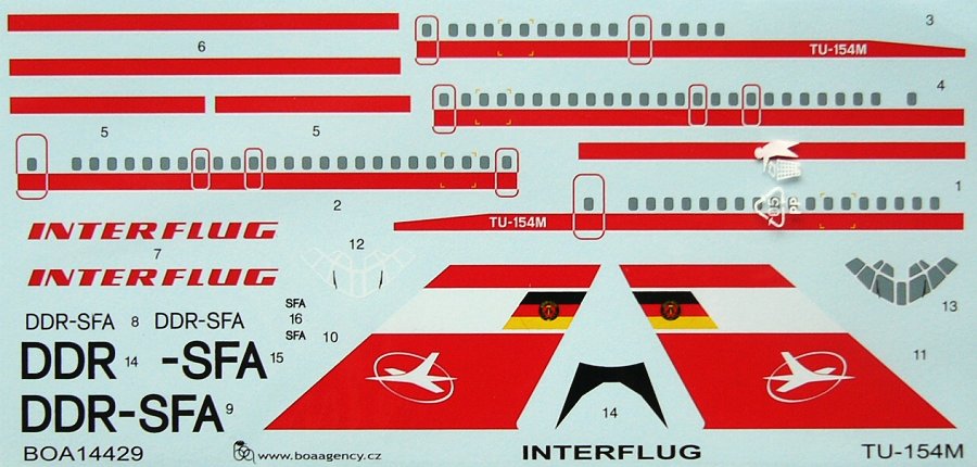 1/144 Decals Tu-154M INTERFLUG  (ZVE) 