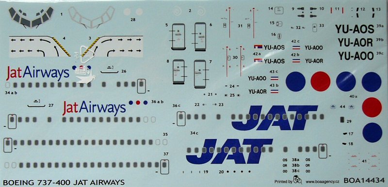 1/144 Decals Boeing 737-400 JAT Airways
