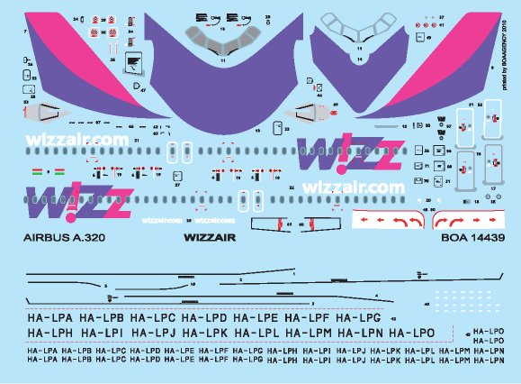 1/144 Decals Airbus A-320 (WIZZAIR)