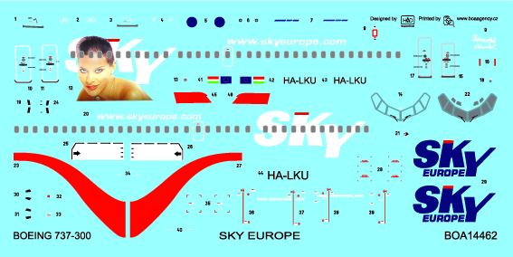 1/144 Decals Boeing 737-300 Sky Europe (Muriel)