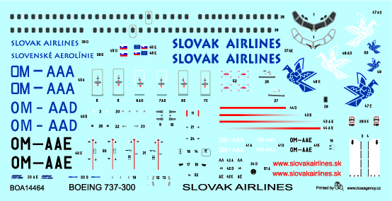1/144 Decals Boeing 737-300 Slovak Airlines (SKY)