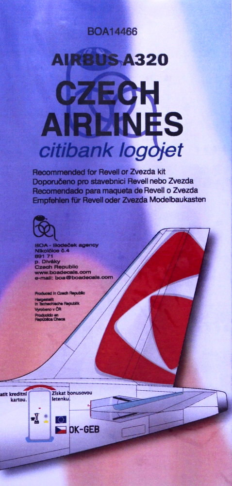 1/144 Decals A320 Czech Airlines CITIBANK Logojet