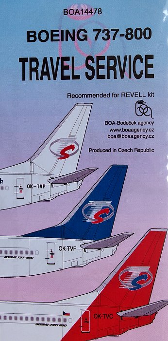 1/144 Decals Boeing 737-800 Travel Service (REV)