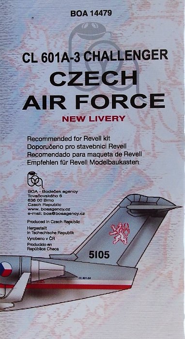 1/144 Decals CL-601 Challenger CZECH GOVERNMENT