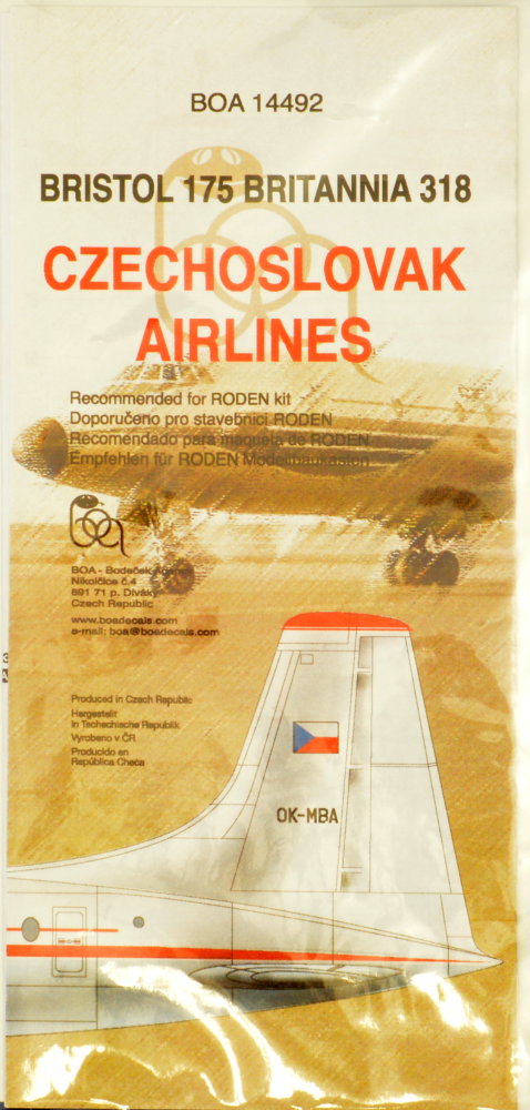 1/144 Decals Bristol 175 Britannia CZ Airlin.(RDN)