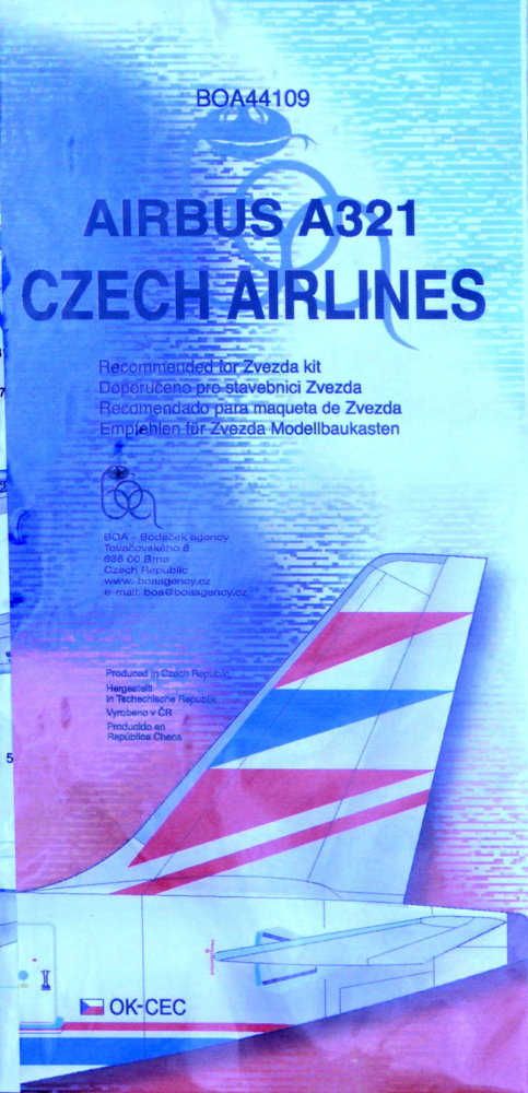 1/144 Decals Airbus A321 Czech Airlines (ZVE)
