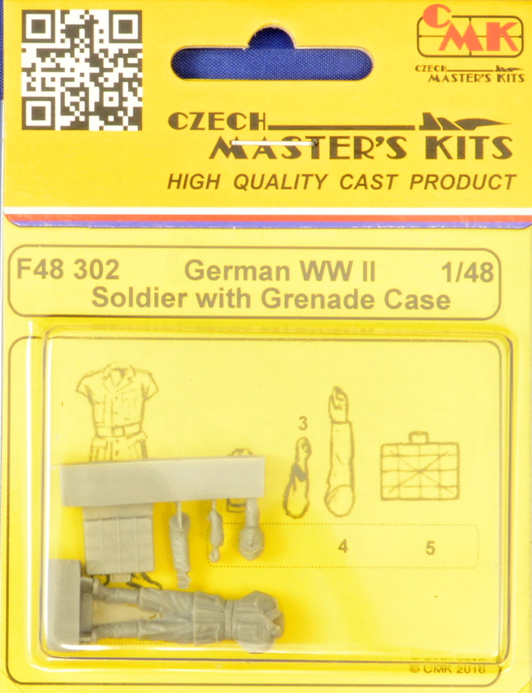 1/48 German WWII Soldier w/ Grenade Case (1 fig.)