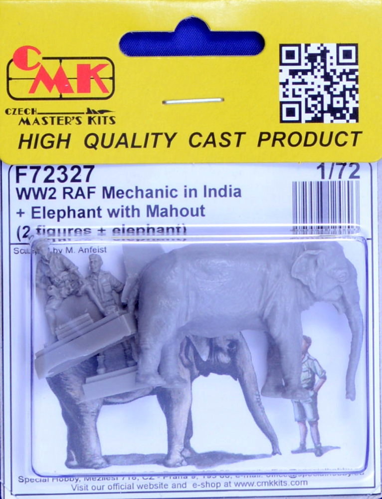 1/72 RAF Mechanic WWII in India&Elephant w/Mahout