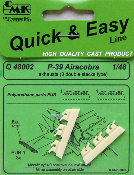 1/48 P-39 Exhausts (3 double stacks type)