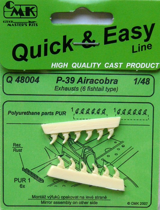 1/48 P-39 Exhausts (6 fishtail type)