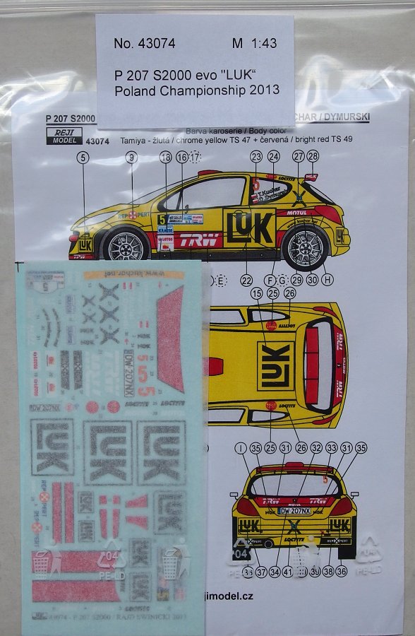 1/43 P 207 S2000 'LUK' Poland Championship 2013