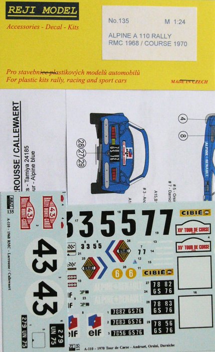 1/24 Alpine A110 Rallye RMC 1968 / T.de Corse 1970