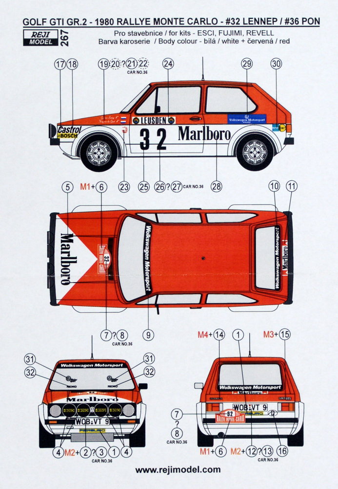 1/24 VW Golf GTI Rally Monte Carlo 1980 & PE set
