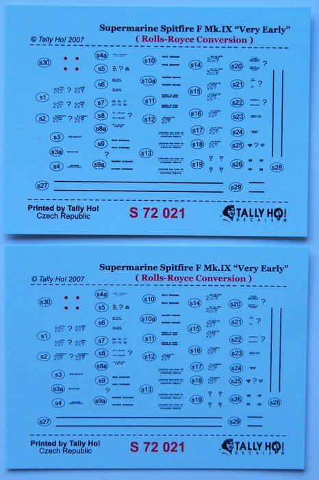 1/72 Supermarine Spitfire FMk.IX Stencils (2 pcs.)