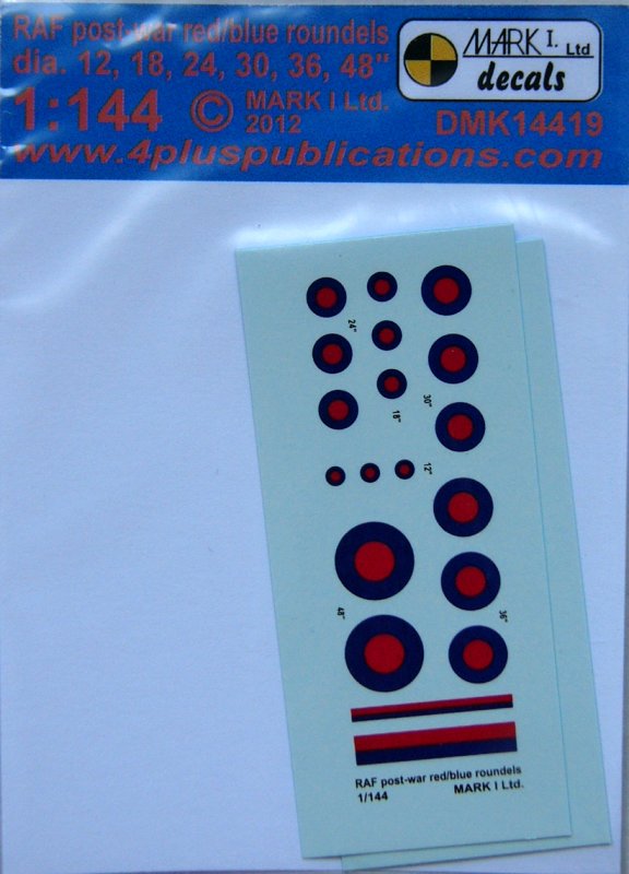 1/144 Decals RAF post-war red/blue roundels (2x)