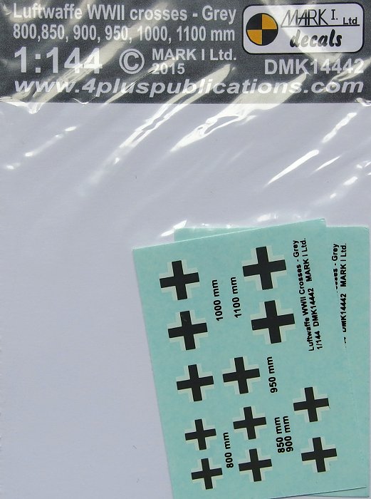 1/144 Decals Luftwaffe WWII crosses grey (2 sets)