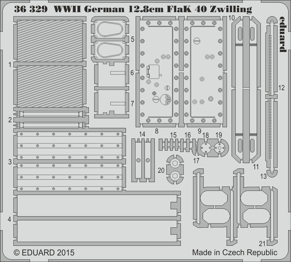 SET WWII German 12.8cm FlaK 40 Zwilling (TAKOM)