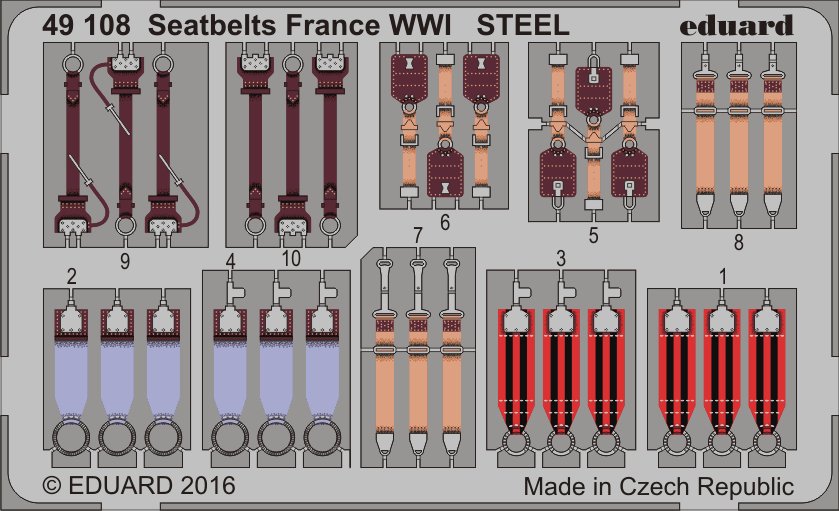 SET 1/48 Seatbelts France WWI STEEL