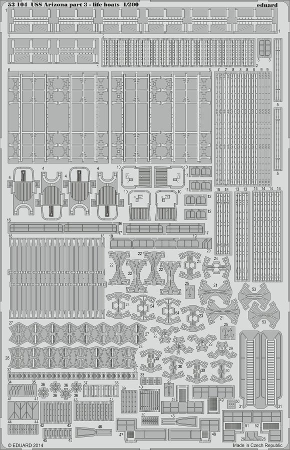 SET 1/200 USS Arizona part 3-life boats (TRUMP)