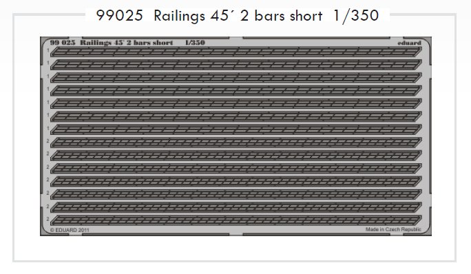 1/350 SET Railings 45' 2 bars short