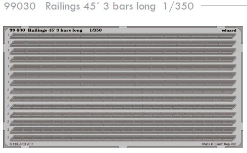 1/350 SET Railings 45'3 bars long