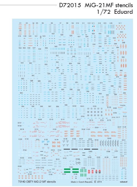 Decals 1/72 MiG-21MF stencils  (EDU)