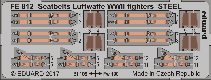 1/48 Seatbelts Luftwaffe WWII fighters STEEL
