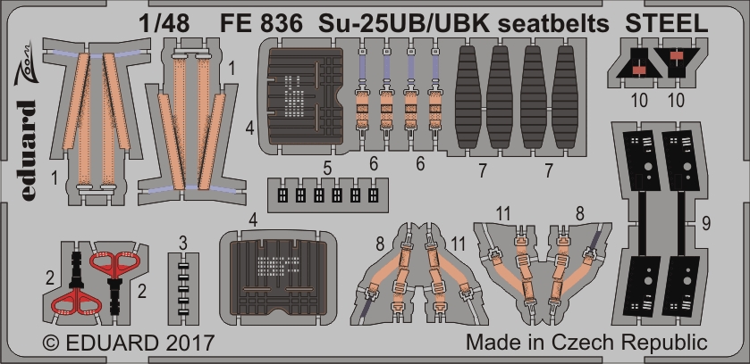 1/48 Su-25UB/UBK seatbelts STEEL (SMER)