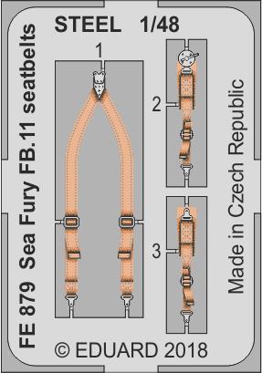 1/48 Sea Fury FB.11 seatbelts STEEL (AIRF)