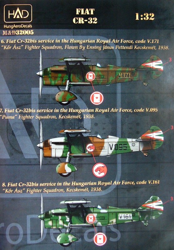 1/32 Decal CR-32 (Puma, Mackó, Kör Ász) 