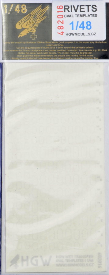 1/48 Rivets - OVAL templates (wet decals)